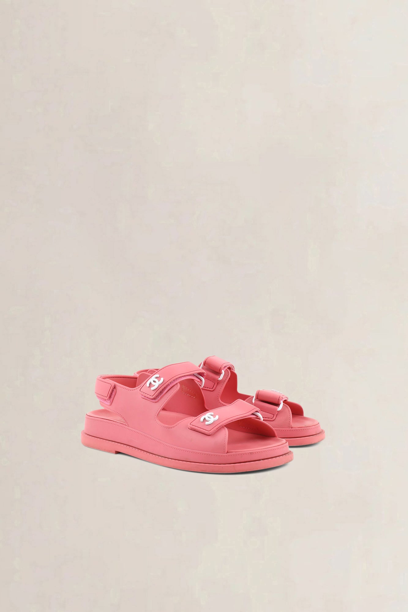 Chanel Pink Rubber Dad Sandals