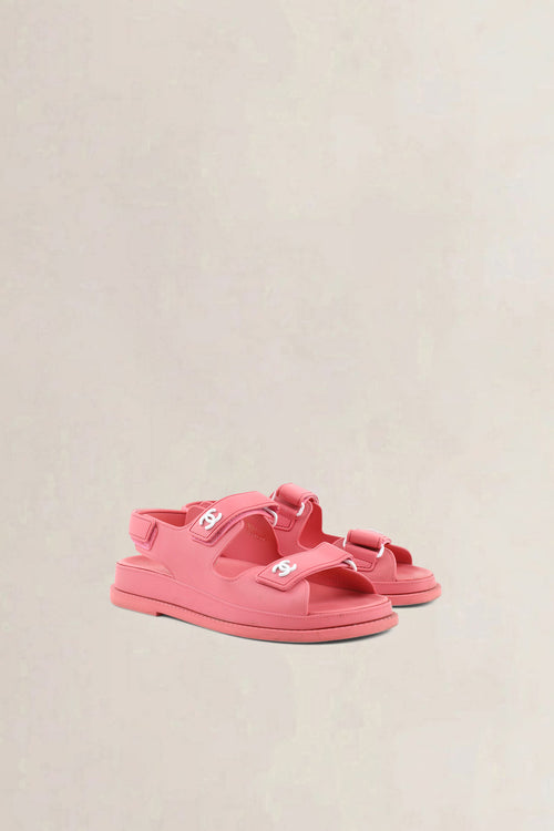 Chanel Pink Rubber Dad Sandals