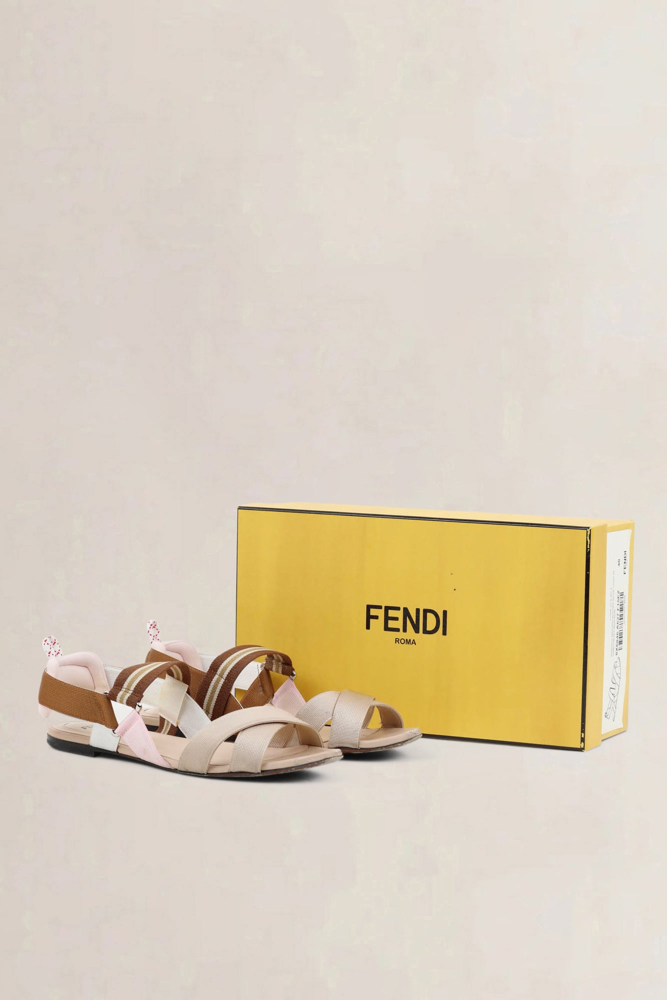 Fendi Calfskin Colibri Slingback Ballerina Flats