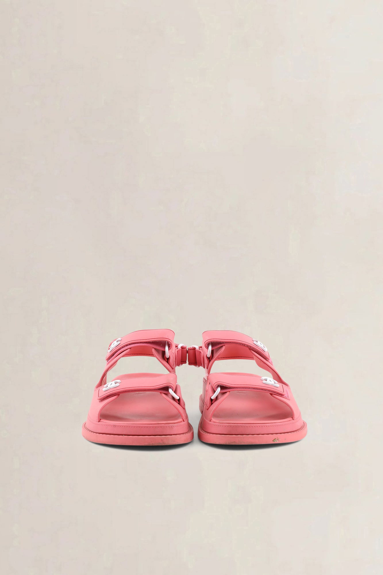 Chanel Pink Rubber Dad Sandals