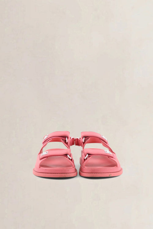Chanel Pink Rubber Dad Sandals