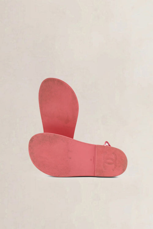 Chanel Pink Rubber Dad Sandals