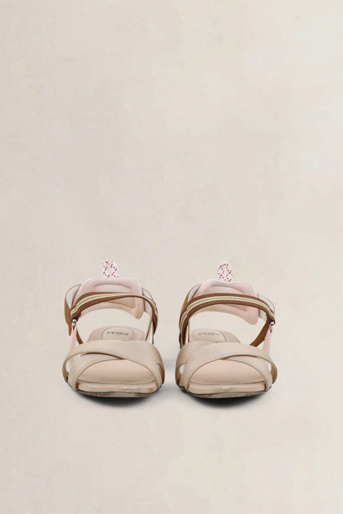Fendi Calfskin Colibri Slingback Ballerina Flats