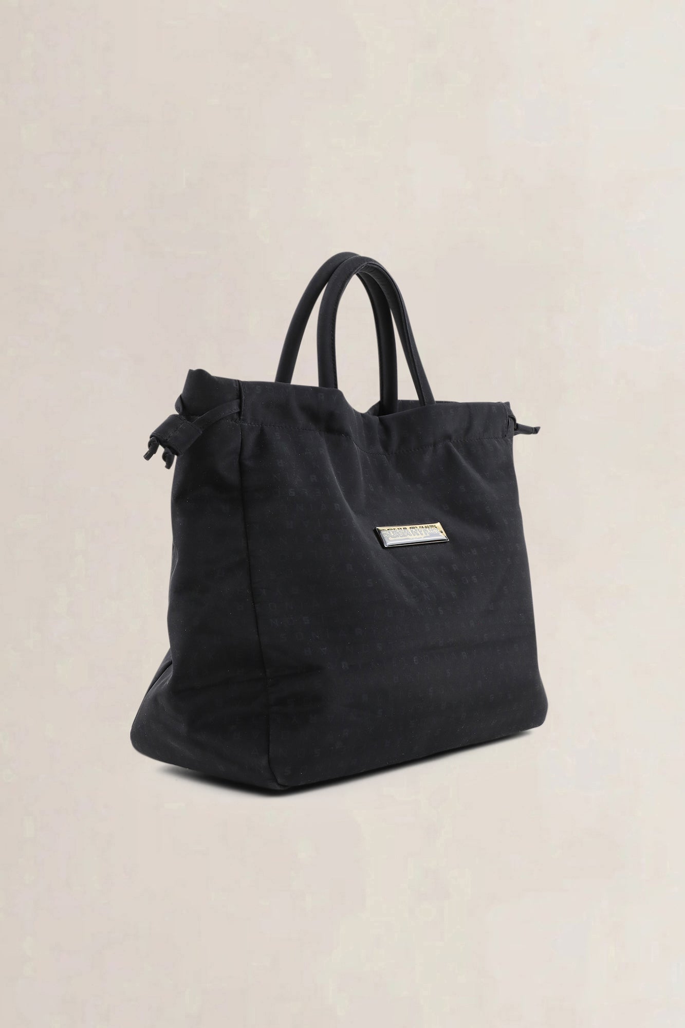 Sonia Rykiel Black Nylon Top Handle Bag