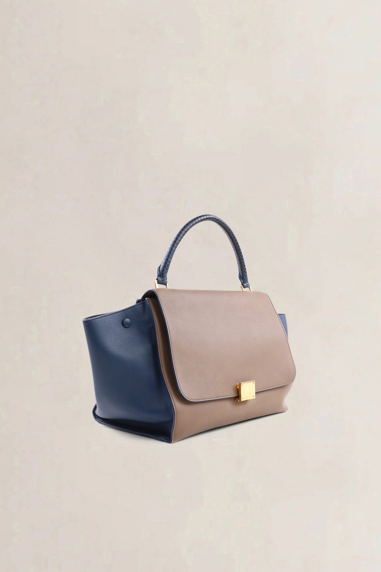 Céline Blue/Brown Trapeze Shoulder Bag