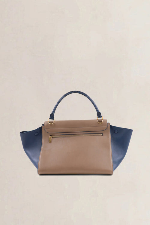 Céline Blue/Brown Trapeze Shoulder Bag