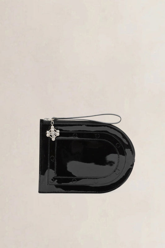Delvaux Black Patent Leather D Pochette