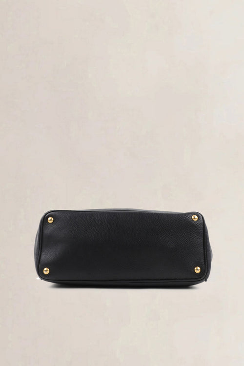 Prada Black Vitello Daino Top Handle Bag