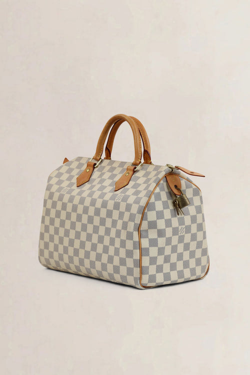 Louis Vuitton Speedy 30 Damier Azur Top Handle Bag