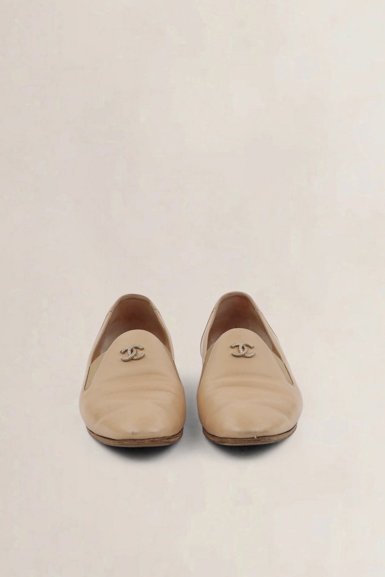 Chanel Beige Interlocking CC Loafers