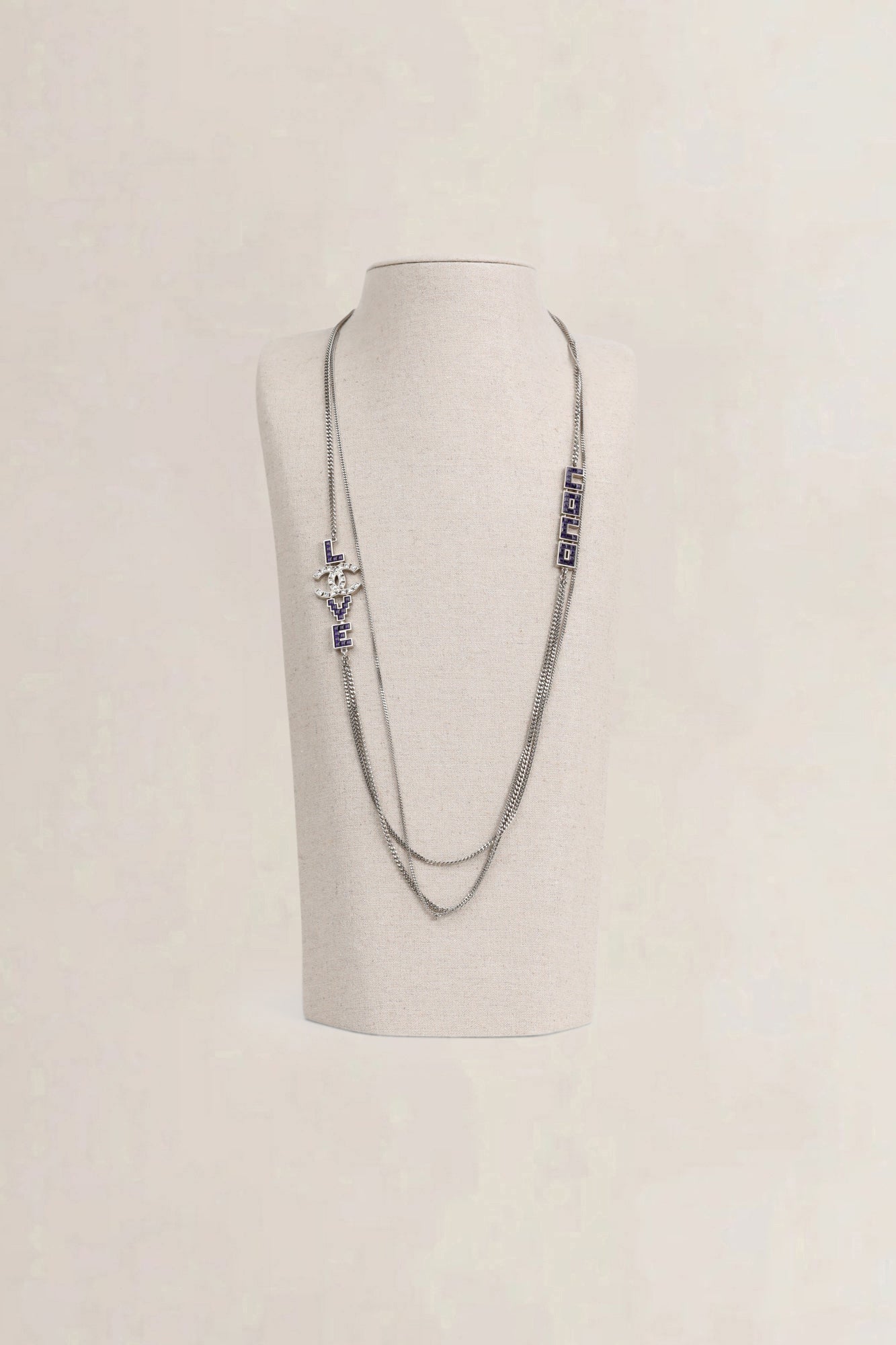 Chanel Coco Love Silver & Purple Necklace