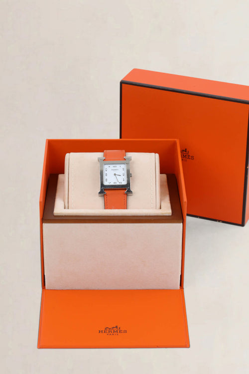 Hermès Orange Heure H Watch