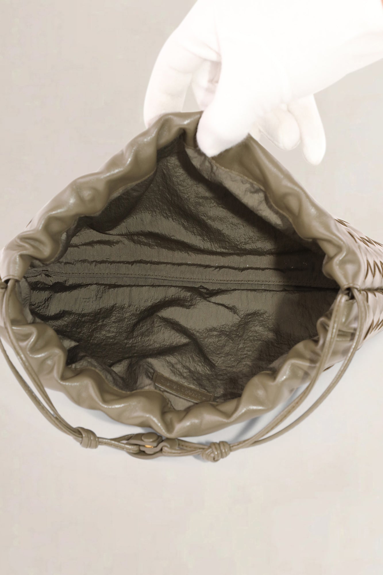 Bottega Veneta Khaki Dustbag Shoulder Bag