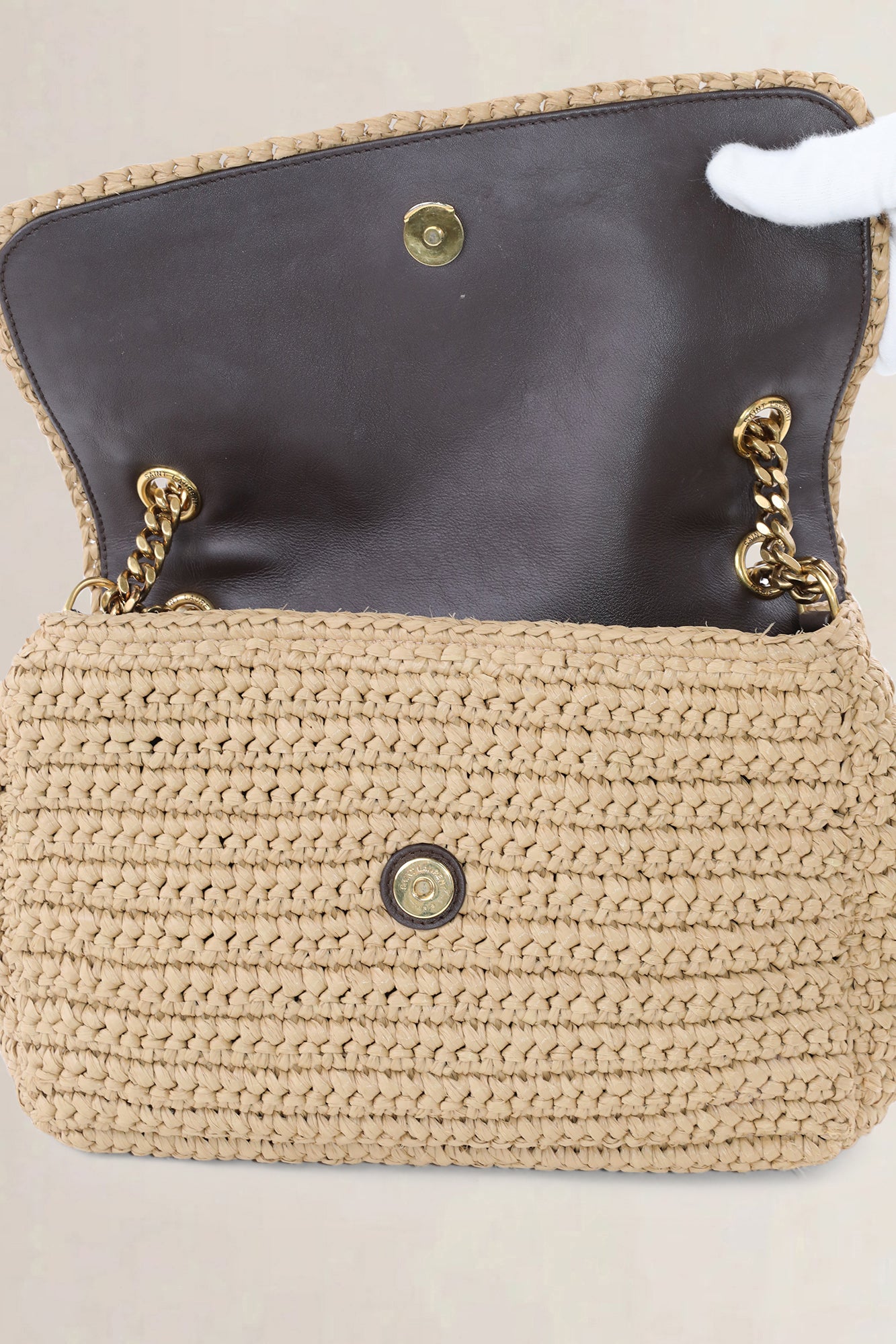 YSL Raffia Niki Medium Shoulder Bag