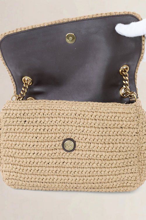 YSL Raffia Niki Medium Shoulder Bag