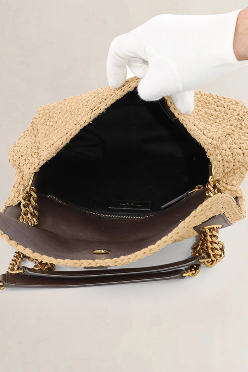 YSL Raffia Niki Medium Shoulder Bag