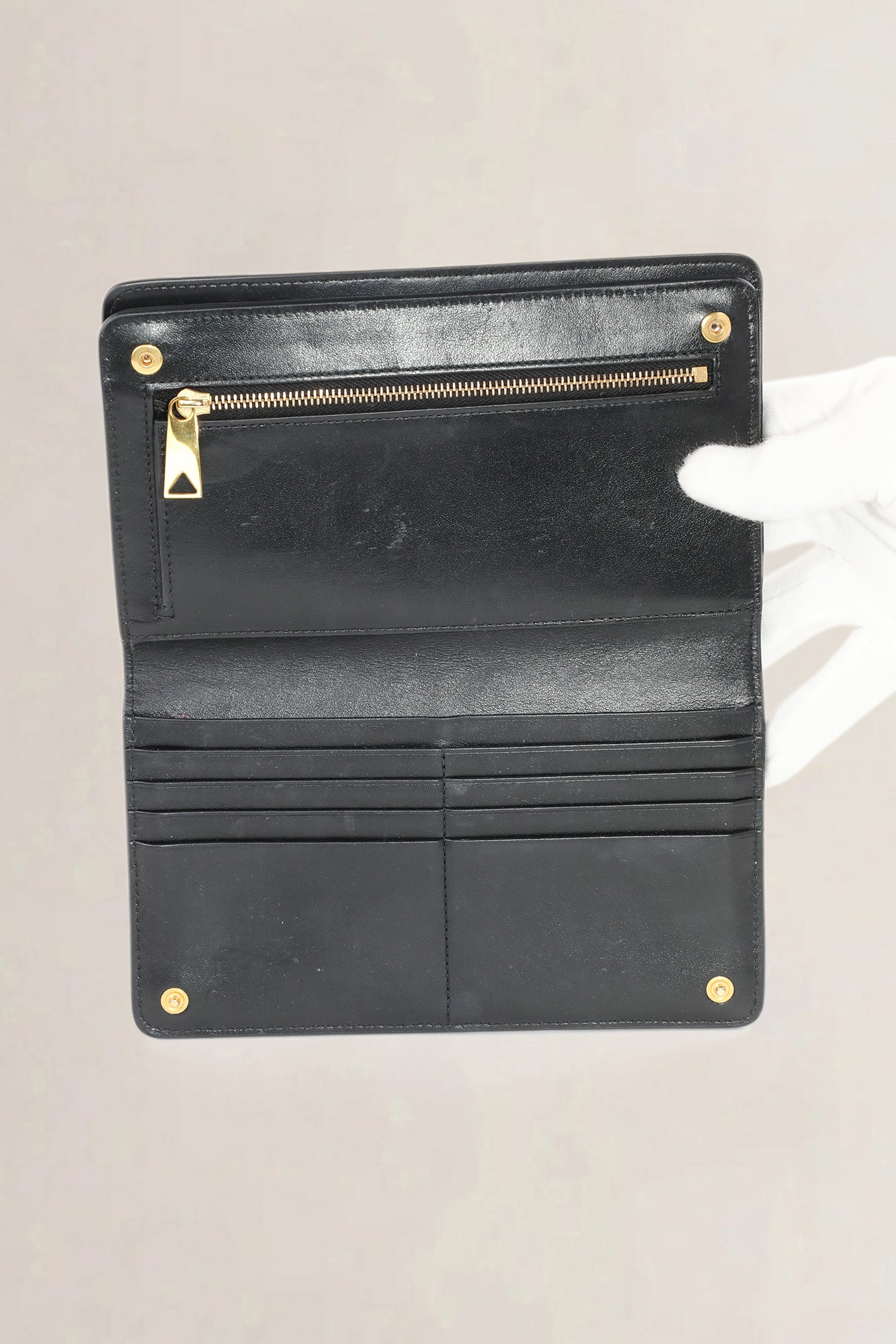 Bottega Veneta Black Intrecciato Leather Wallet