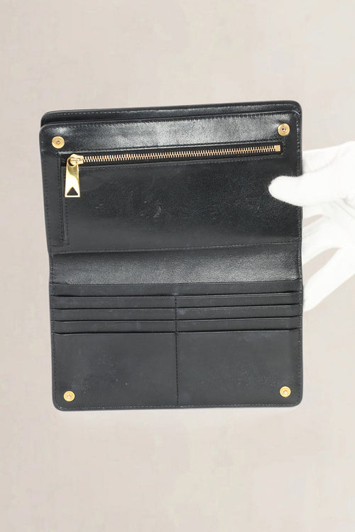 Bottega Veneta Black Intrecciato Leather Wallet
