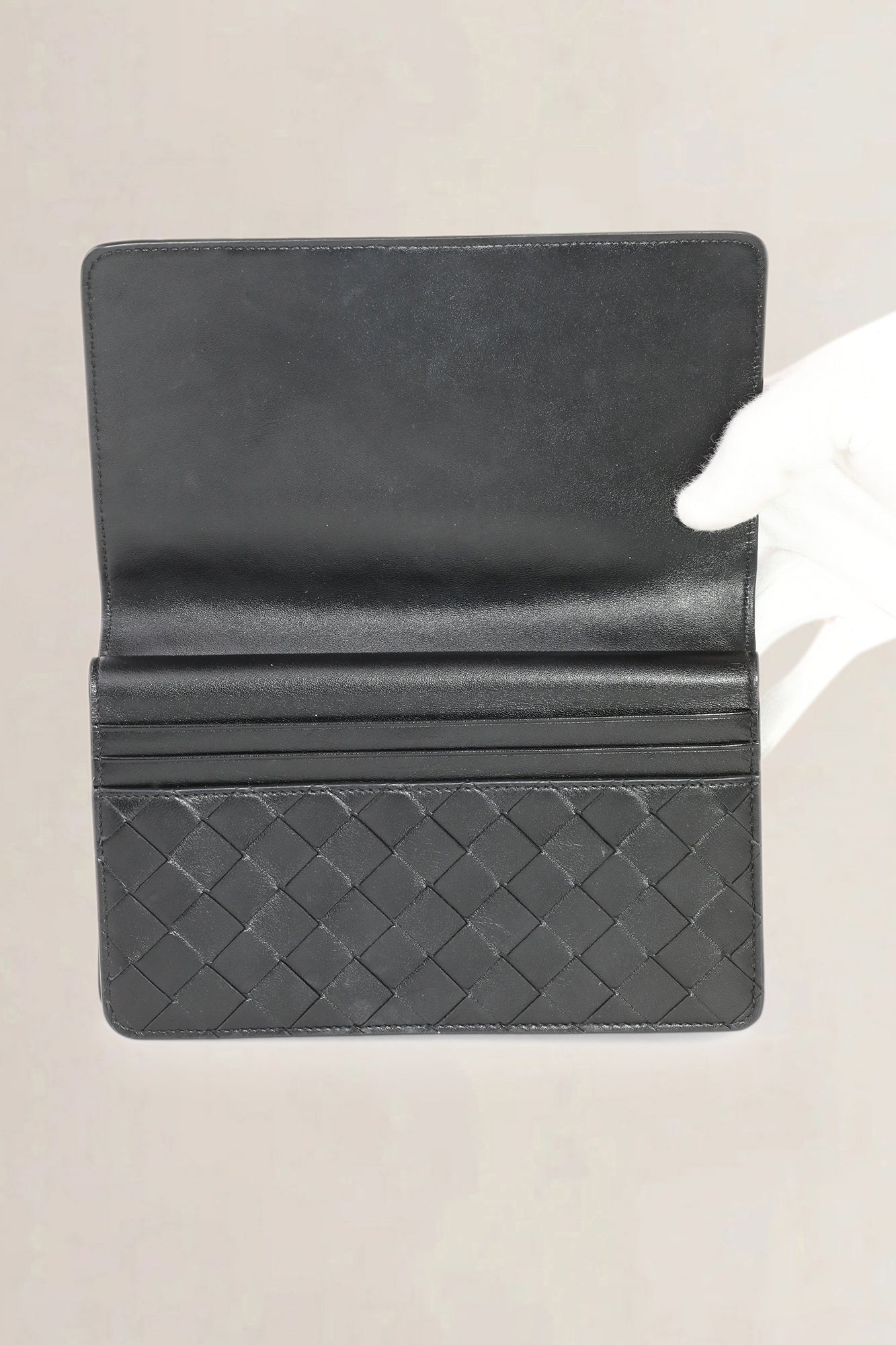 Bottega Veneta Black Intrecciato Leather Wallet
