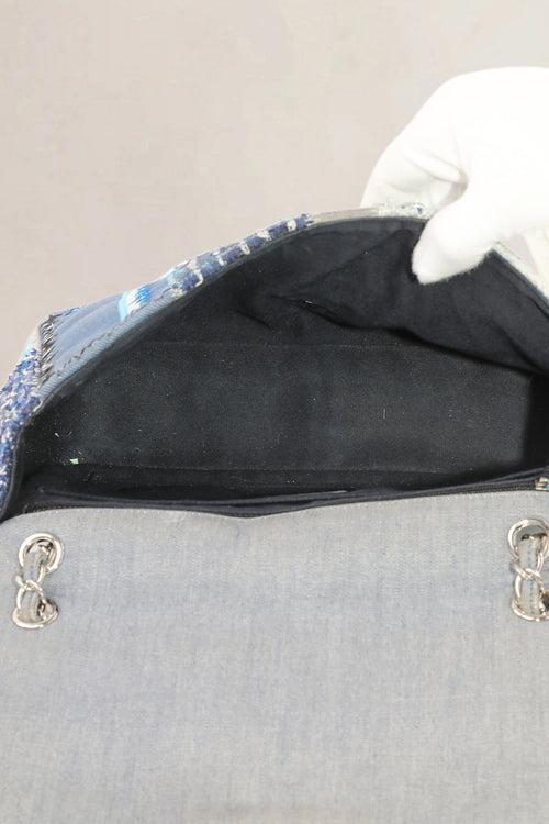 Chanel Blue Patchwork Large Classic Flap Bag