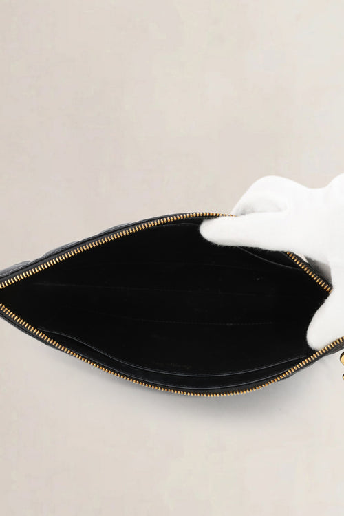 Christian Dior Black Large Caro Daily Pouch