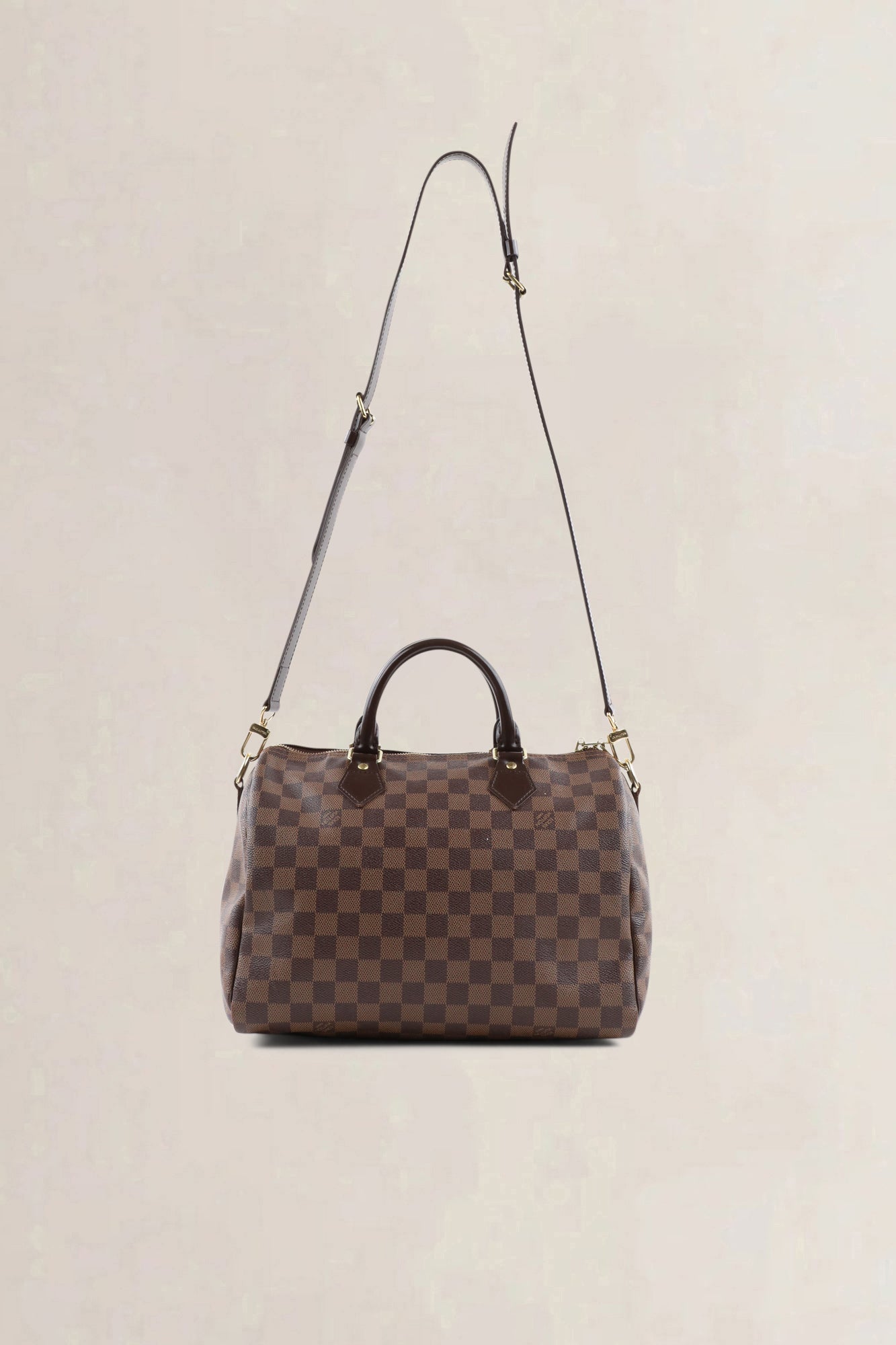 Louis Vuitton Damier Ebene Canvas Speedy 30 Crossbody Strap