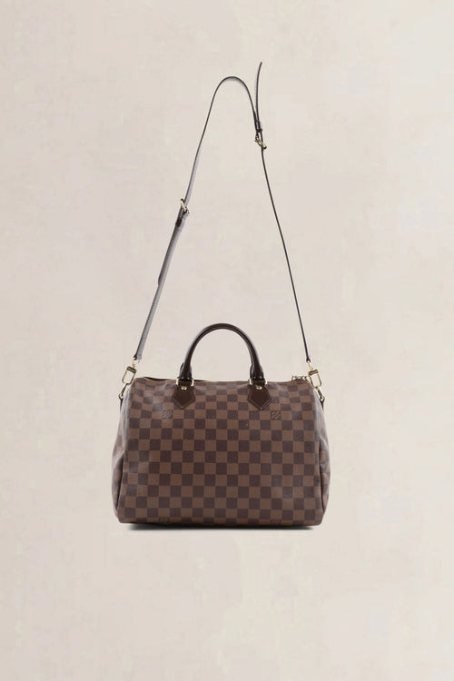 Louis Vuitton Damier Ebene Canvas Speedy 30 Crossbody Strap
