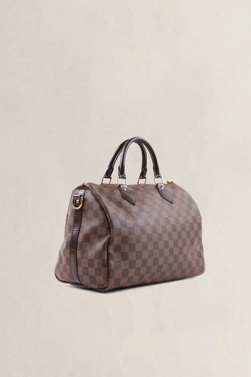 Louis Vuitton Damier Ebene Canvas Speedy 30 Crossbody Strap