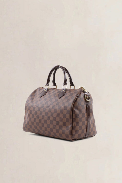 Louis Vuitton Damier Ebene Canvas Speedy 30 Crossbody Strap