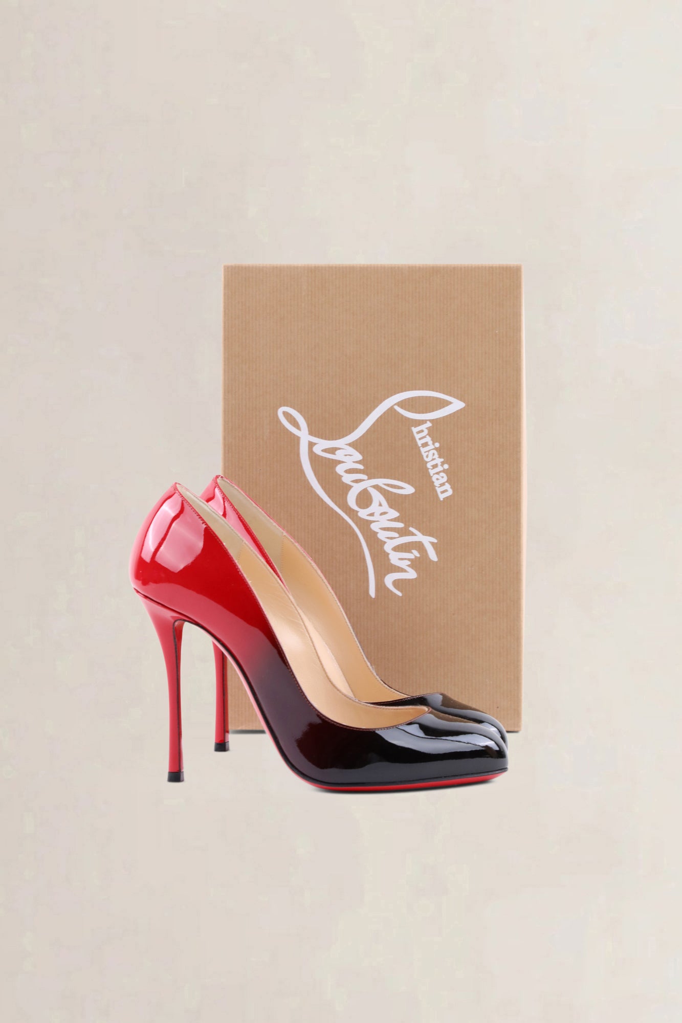 Christian Louboutin red black gradient pumps — preloved