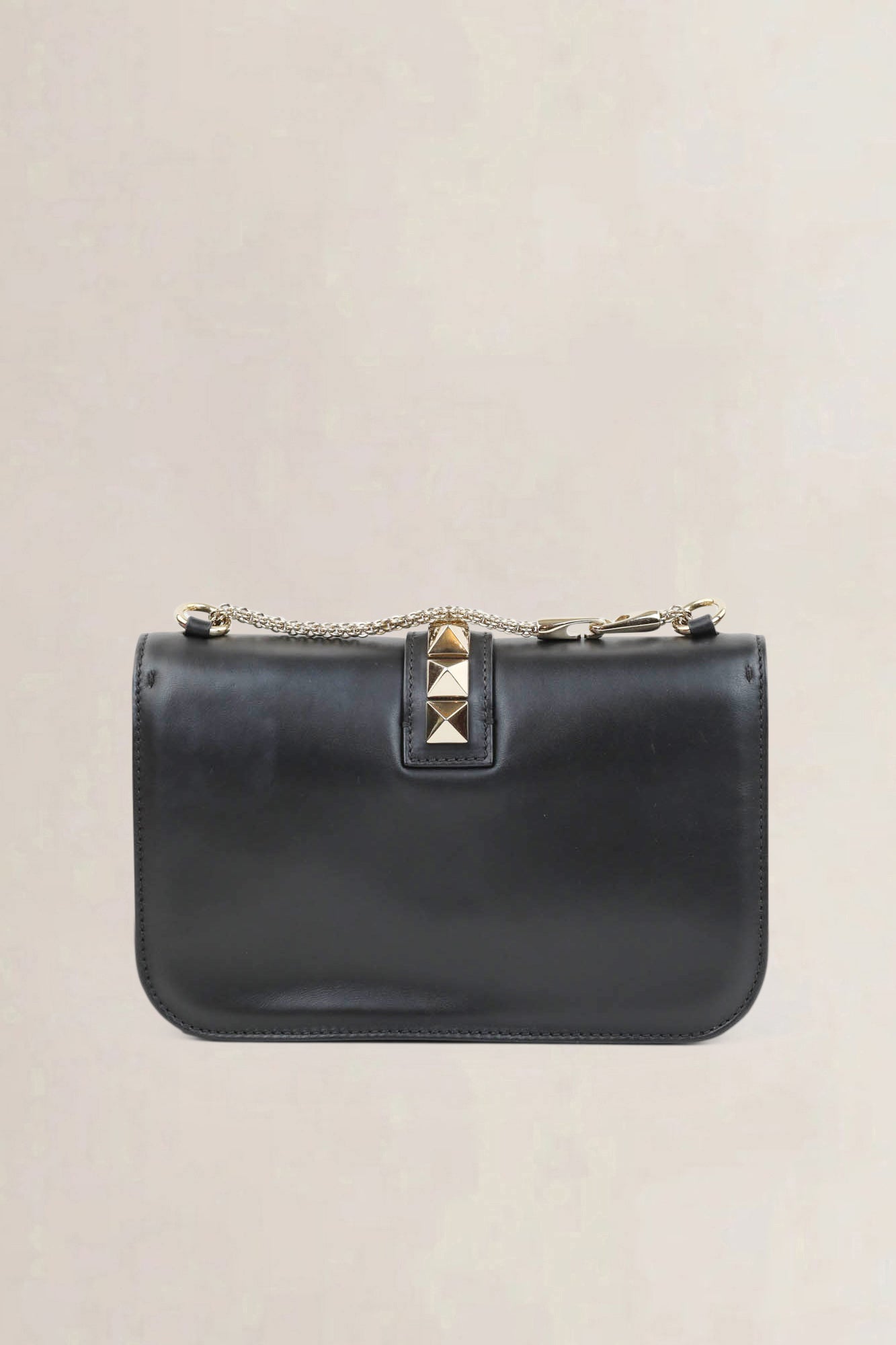 Valentino Garavani Black Glam Lock Rockstud Crossbody Bag