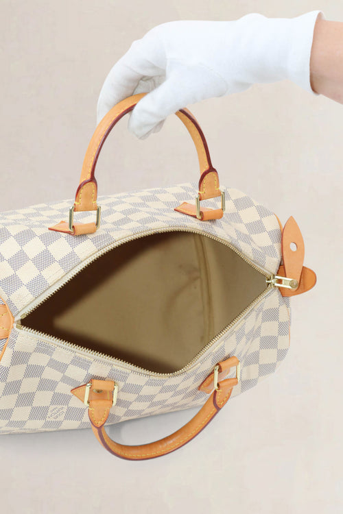 Louis Vuitton Speedy 30 Damier Azur Top Handle Bag