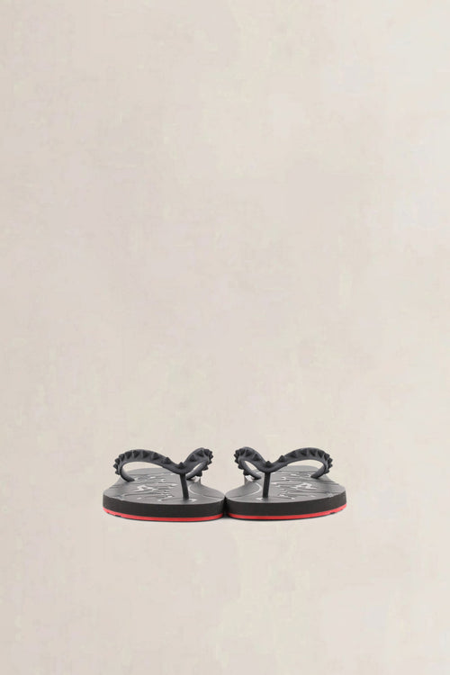 Christian Louboutin Black Rubber Studded Accents Slippers
