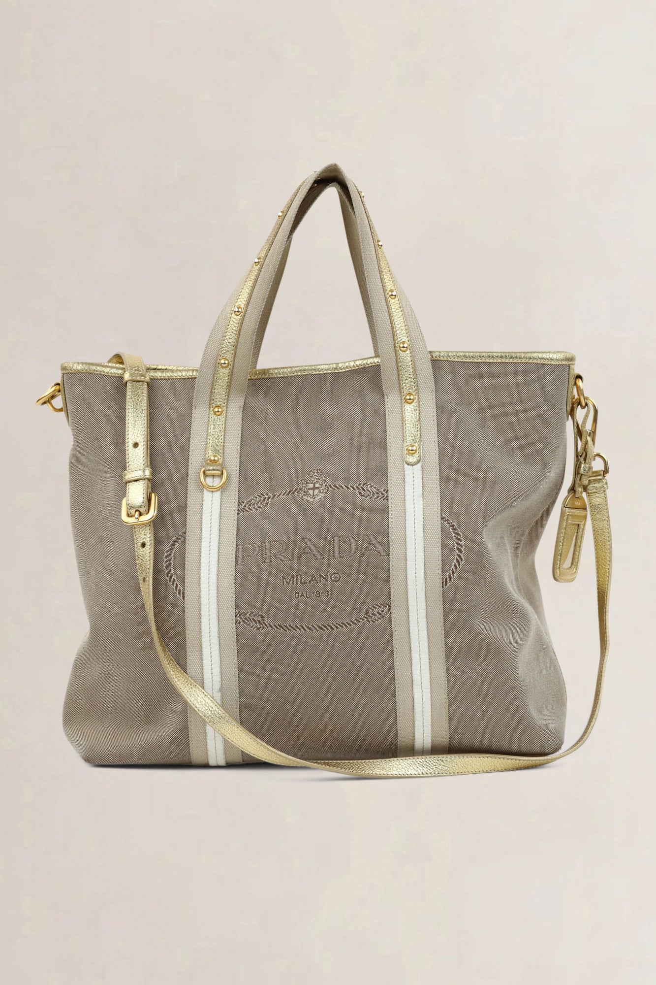 Prada Beige Shopping Crossbody Bag
