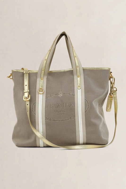 Prada Beige Shopping Crossbody Bag