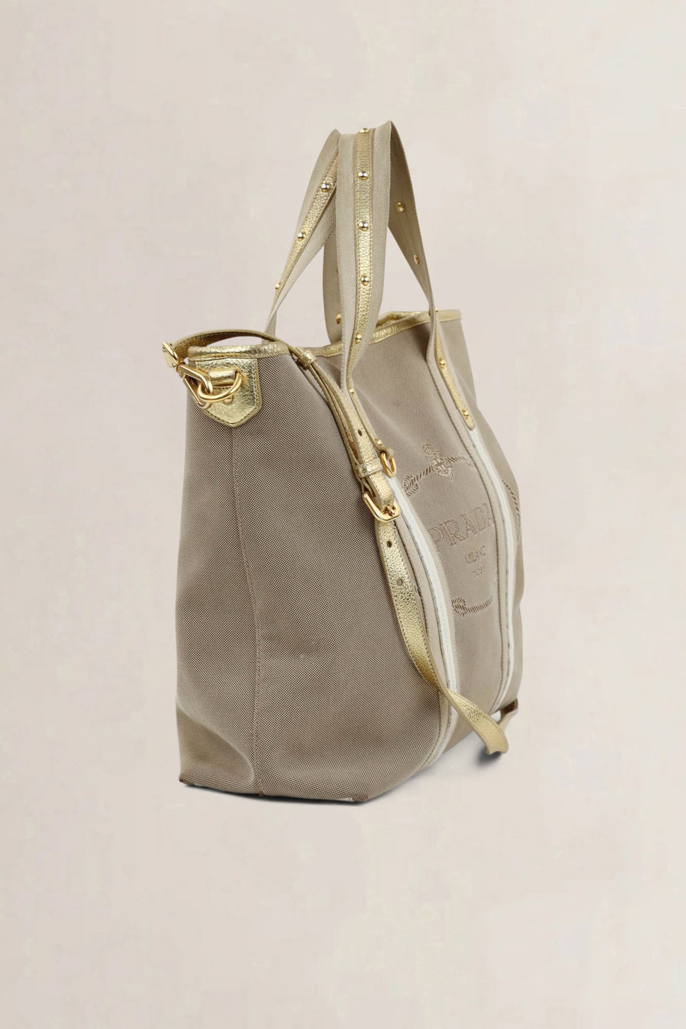 Prada Beige Shopping Crossbody Bag