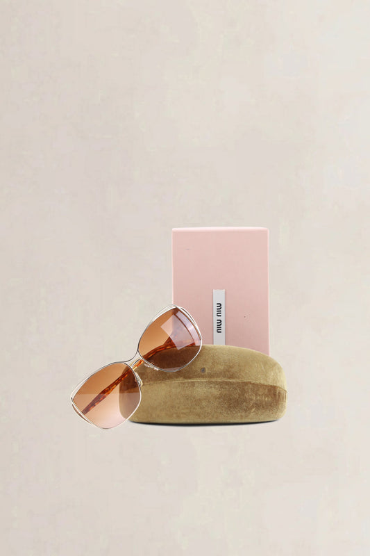 Miu Miu brown retro round sunglasses — preloved