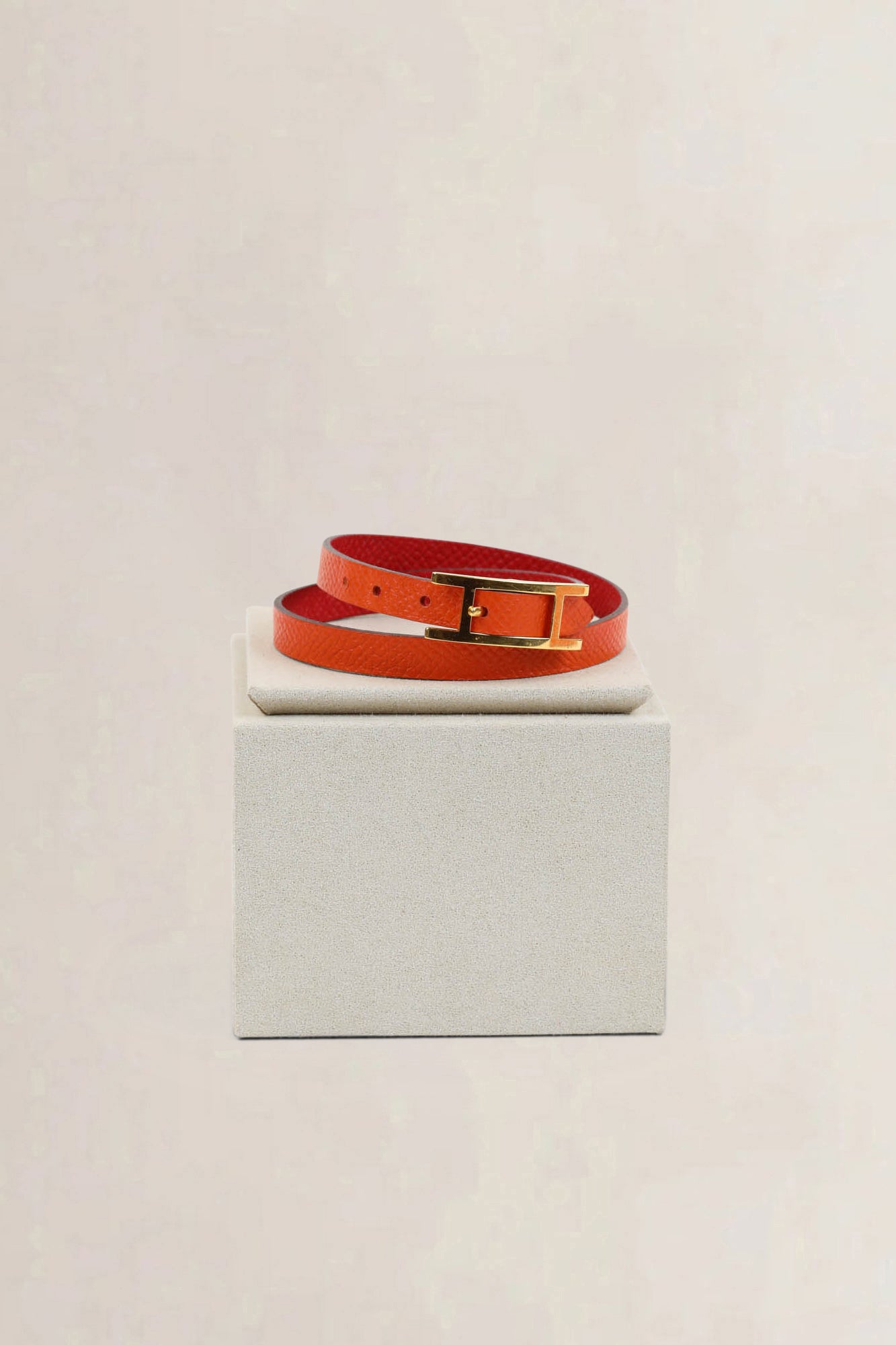 Hermès Orange/Red Behapi Double Tour Bracelet