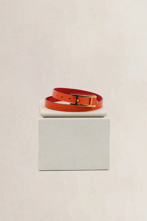 Hermès Orange/Red Behapi Double Tour Bracelet