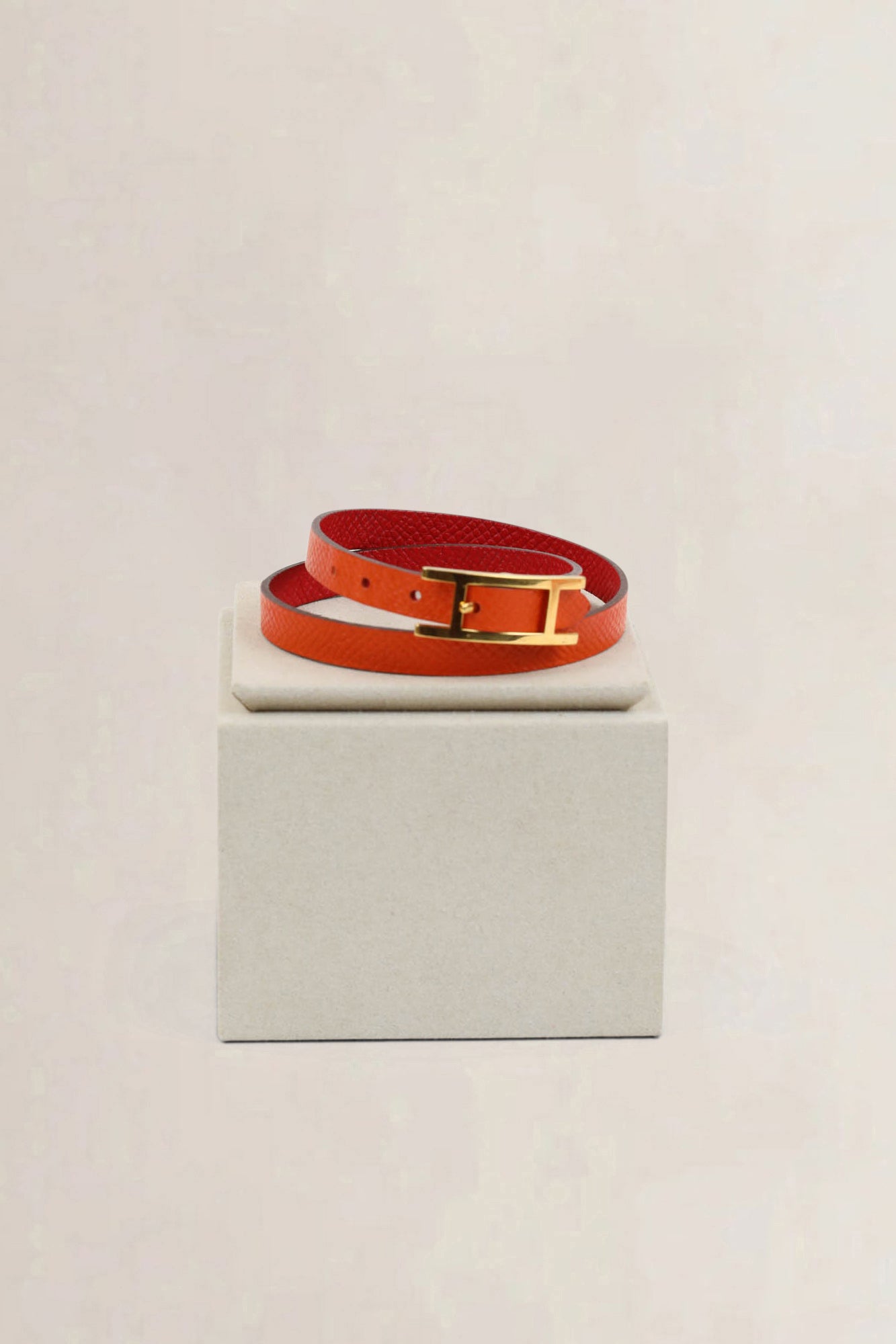 Hermès Orange/Red Behapi Double Tour Bracelet
