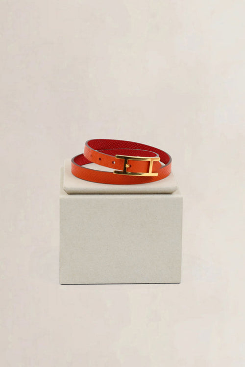 Hermès Orange/Red Behapi Double Tour Bracelet