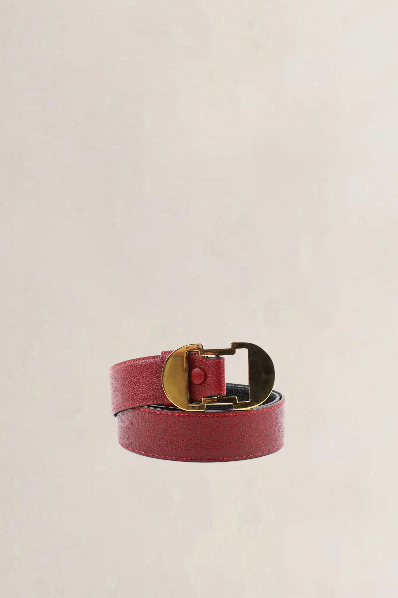 Delvaux Rosso/Black Reversible Belt