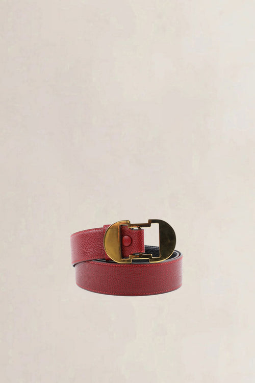 Delvaux Rosso/Black Reversible Belt