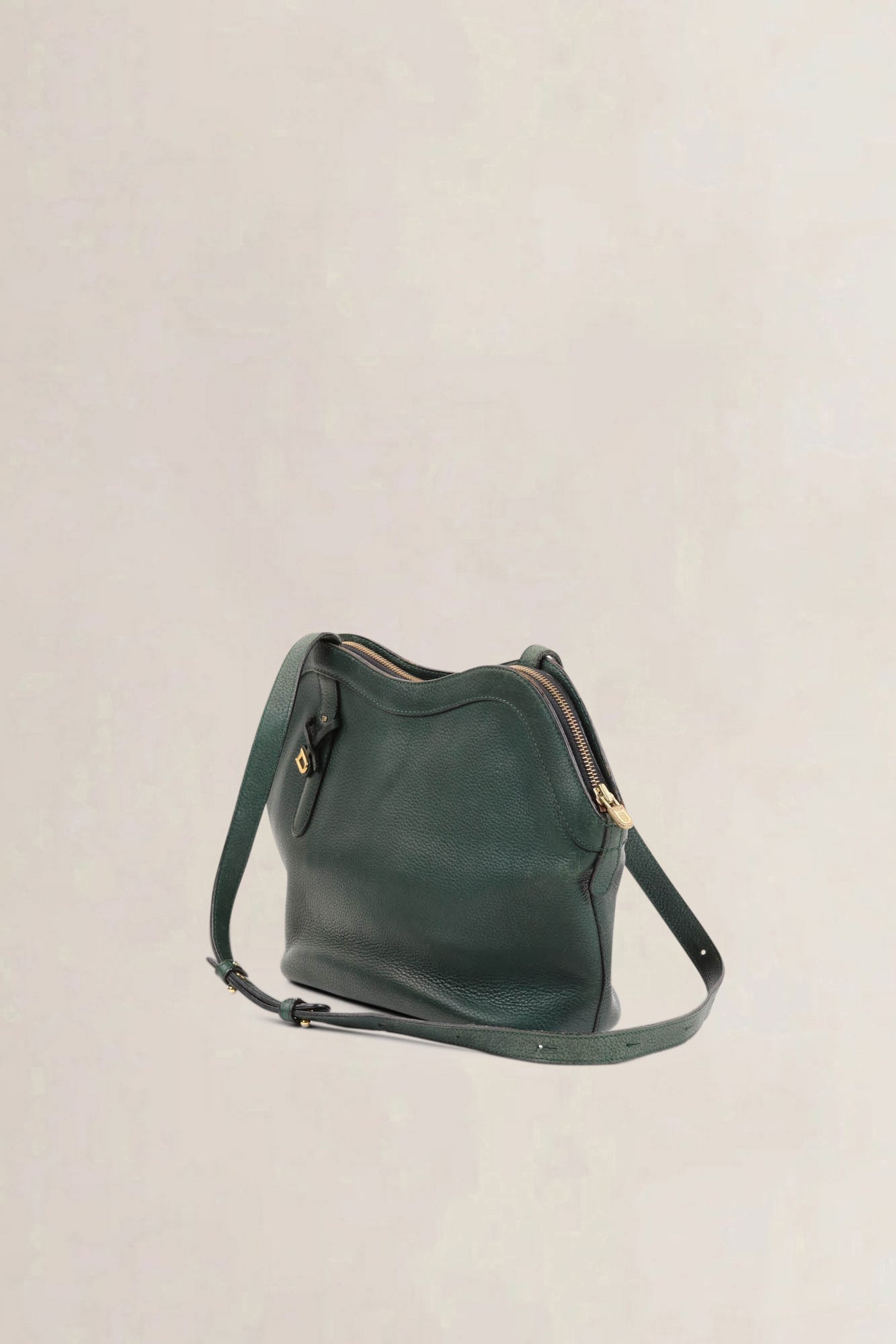 Delvaux Green Leather Shoulder Bag