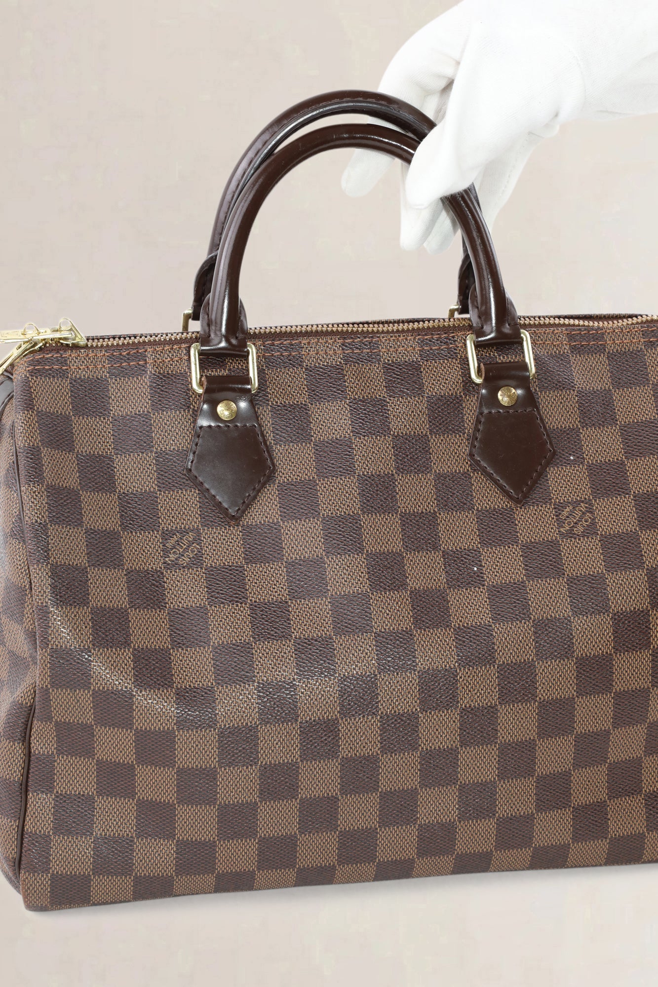 Louis Vuitton Damier Ebene Canvas Speedy 30 Crossbody Strap