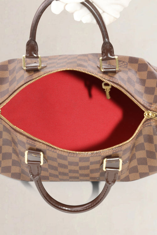 Louis Vuitton Damier Ebene Canvas Speedy 30 Crossbody Strap