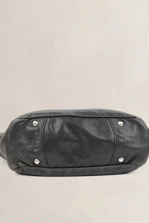Prada Black Soft Calf Hobo Shoulder Bag