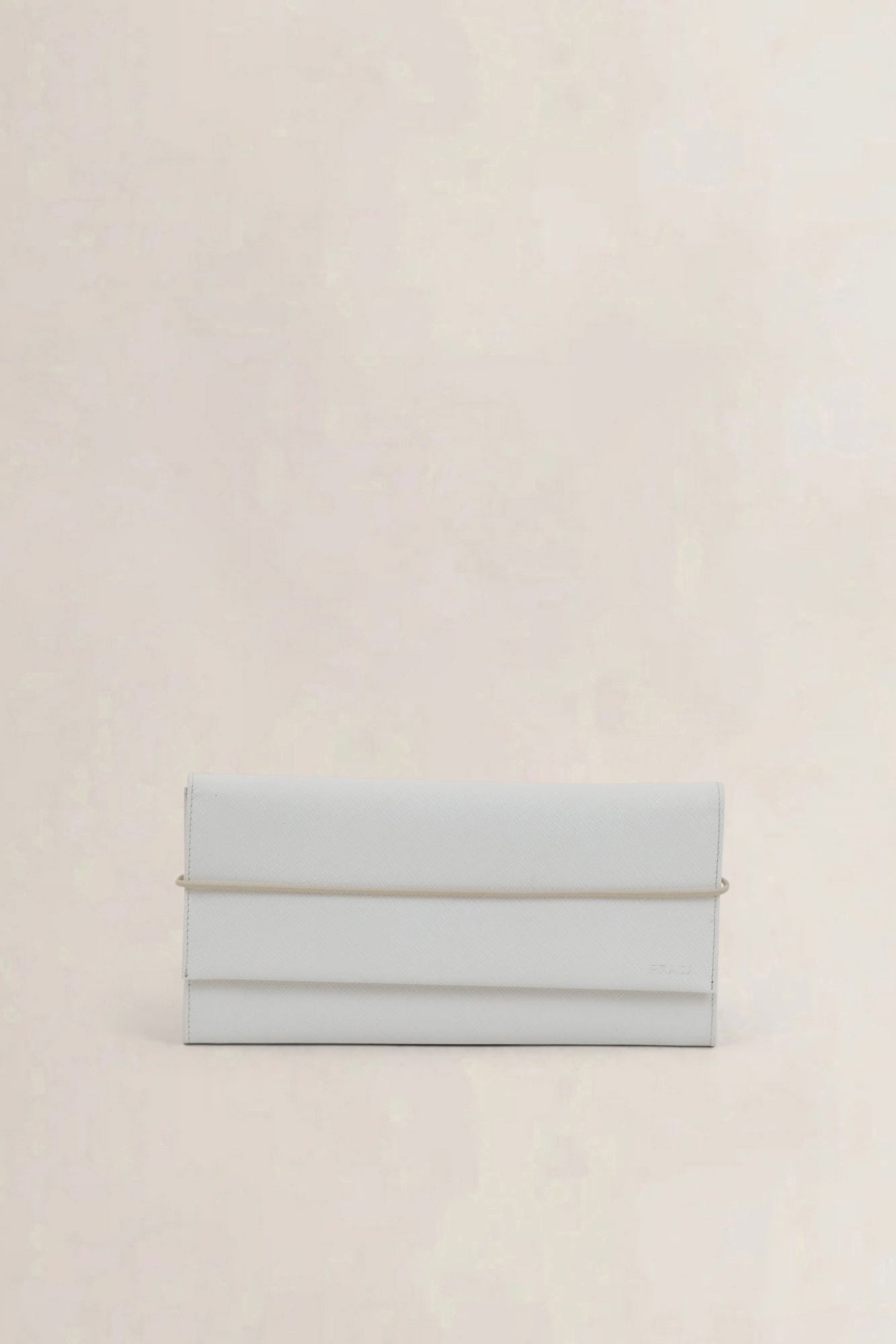 Prada White Saffiano Leather Clutch