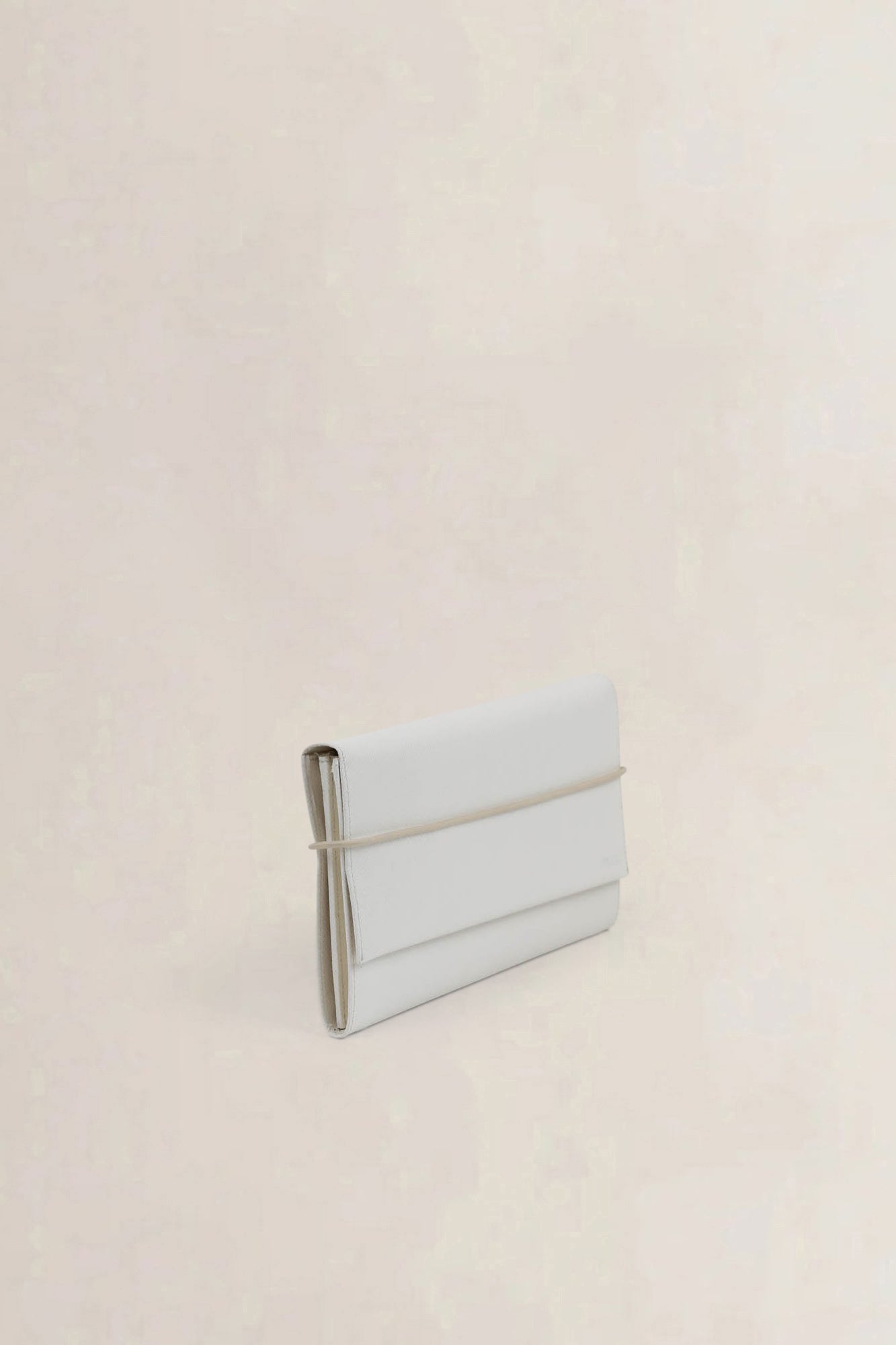 Prada White Saffiano Leather Clutch