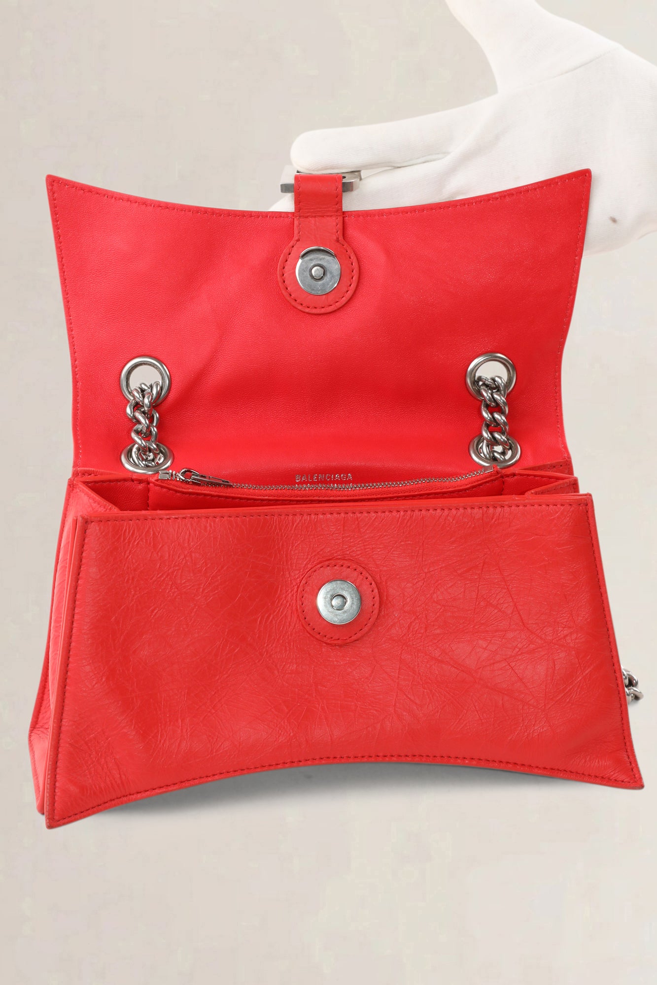 Balenciaga Red Crush Chain Small Crossbody Bag